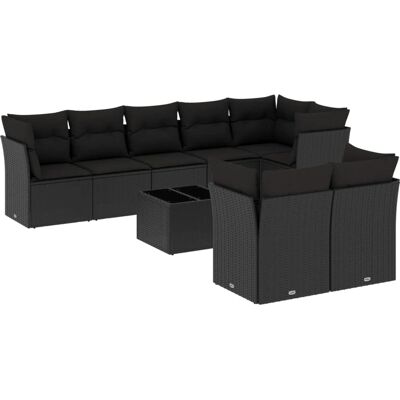 vidaXL Gartensofa-Set 8-teilig Mit Kissen Beige Poly Rattan vidaXL Gartensofa-Set 8-teilig Mit Kissen Beige Poly Rattan