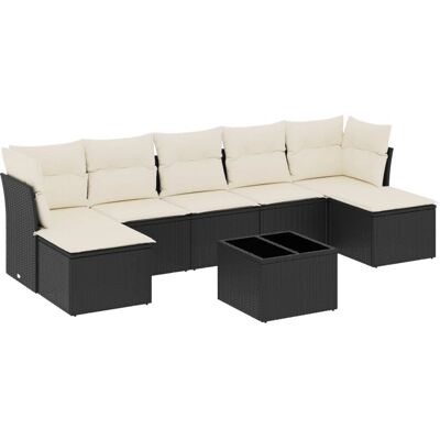 vidaXL Outdoor Möbelset - Schwarz, 8-teiliges modulsofa vidaXL Outdoor Möbelset - Schwarz, 8-teiliges modulsofa