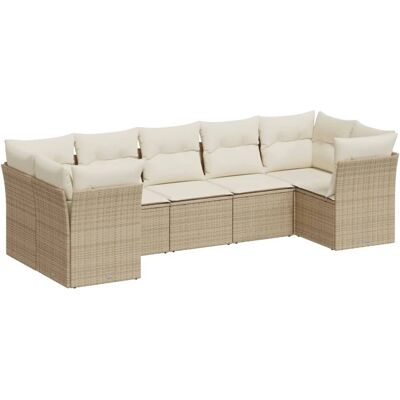 VidaXL Gartenmöbelset - 7-teilig, Modular, Beige VidaXL Gartenmöbelset - 7-teilig, Modular, Beige
