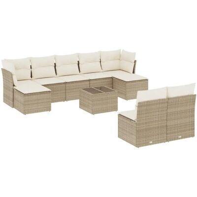 VidaXL Gartenmöbelset - Beiges Modularisches Gartensofa mit Stauraum VidaXL Gartenmöbelset - Beiges Modularisches Gartensofa mit Stauraum