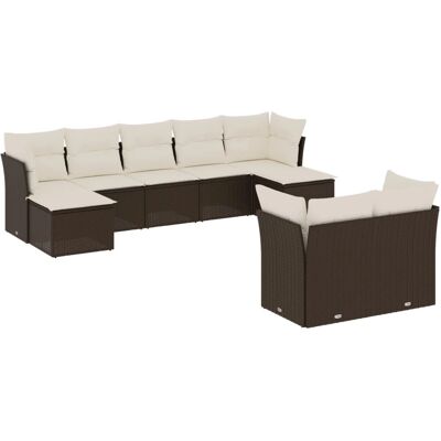 VidaXL Gartenmöbel-Set - 9-teilig Braun & Creme Modul VidaXL Gartenmöbel-Set - 9-teilig Braun & Creme Modul