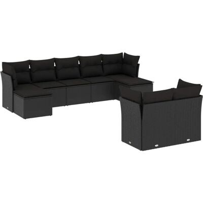 VidaXL Gartenset - Robustes Poly Rattan - Schwarz - Gartenmöbel VidaXL Gartenset - Robustes Poly Rattan - Schwarz - Gartenmöbel