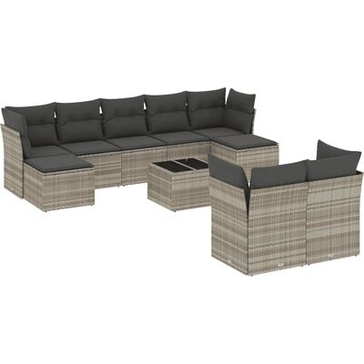vidaXL Gartenmöbel-Set - Hellgrau - Modular, mit Kissen vidaXL Gartenmöbel-Set - Hellgrau - Modular, mit Kissen