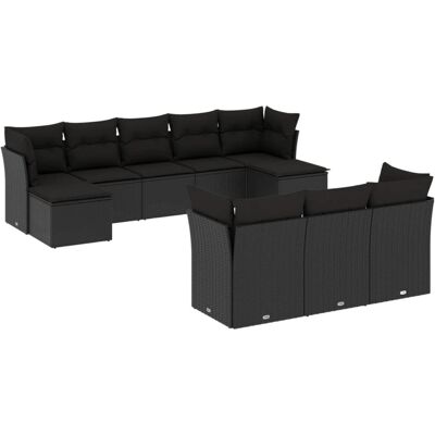 VidaXL Gartenmöbel-Set - Schwarz - Wetterfester Modulares Design VidaXL Gartenmöbel-Set - Schwarz - Wetterfester Modulares Design