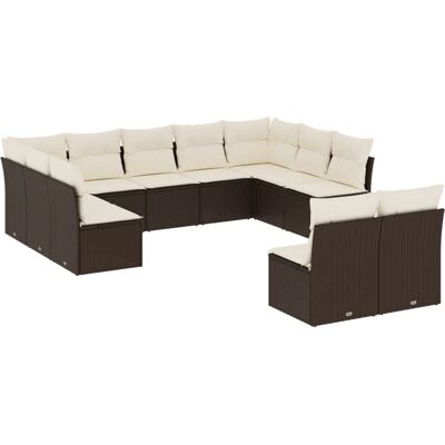 vidaXL Gartenmöbel-Set - Braun Poly Rattan 11-tlg. vidaXL Gartenmöbel-Set - Braun Poly Rattan 11-tlg.