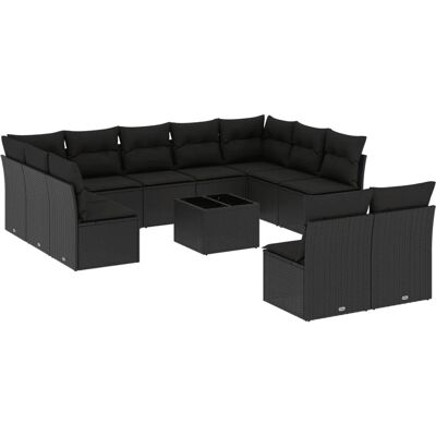 vidaXL Outdoor Möbelset - Modular, Schwarz, Wetterfest - Möbel vidaXL Outdoor Möbelset - Modular, Schwarz, Wetterfest - Möbel