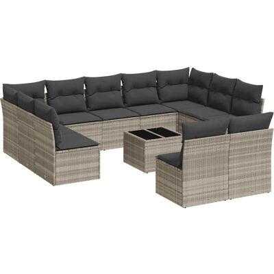 vidaXL Gartenmöbelset - 11-tlg. modulare Gartensofa mit Glas-Tisch vidaXL Gartenmöbelset - 11-tlg. modulare Gartensofa mit Glas-Tisch