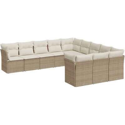 vidaXL Gartensofagarnitur - Beige, Modular, 11-teilig vidaXL Gartensofagarnitur - Beige, Modular, 11-teilig