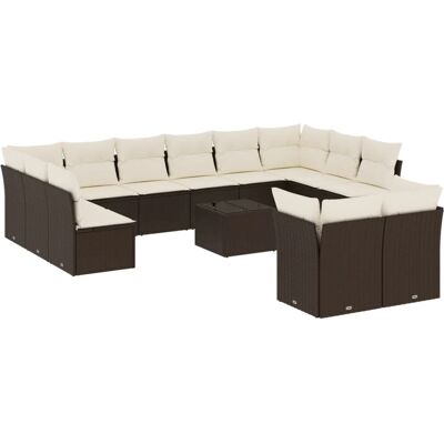 vidaXL Gartenmöbel-Set - Beige, Braun, Crem - Gartenlounge vidaXL Gartenmöbel-Set - Beige, Braun, Crem - Gartenlounge