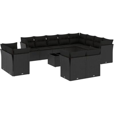 vidaXL 740781 Modulares Gartenmöbel-Set - Schwarz - Gartenmöbel vidaXL 740781 Modulares Gartenmöbel-Set - Schwarz - Gartenmöbel