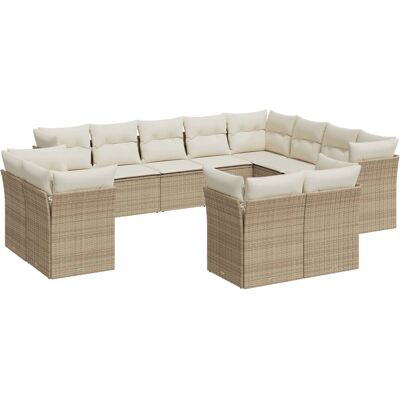vidaXL 13-teilige Garten-Sofagarnitur aus Poly Rattan - Balkonmöbel vidaXL 13-teilige Garten-Sofagarnitur aus Poly Rattan - Balkonmöbel