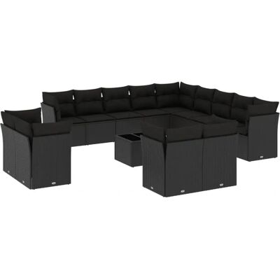 vidaXL Gartenmöbel-Set - Schwarz - Modulares Design vidaXL Gartenmöbel-Set - Schwarz - Modulares Design