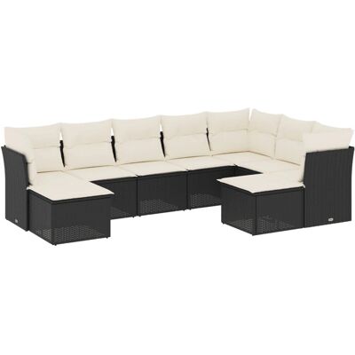 vidaXL Gartenmöbel-Set - Schwarz, 9-tlg. modulär vidaXL Gartenmöbel-Set - Schwarz, 9-tlg. modulär