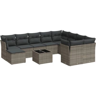 VidaXL Gartenset - Grau, 11-tlg, modular VidaXL Gartenset - Grau, 11-tlg, modular