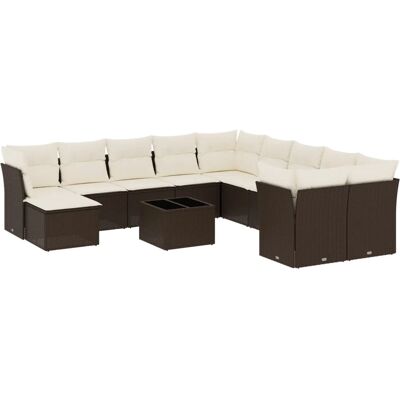 VidaXL Gartenmöbel-Set - 11-tlg braun Rattan VidaXL Gartenmöbel-Set - 11-tlg braun Rattan