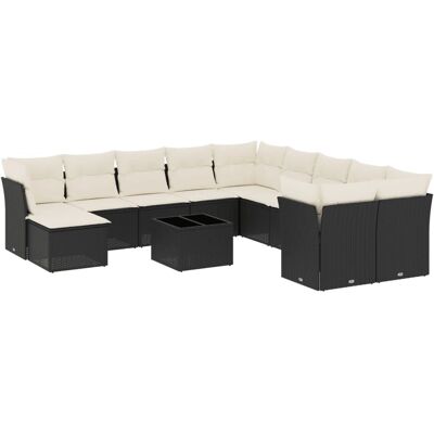 VidaXL Outdoormöbel-Set - Schwarz - Modulares Wetterfest VidaXL Outdoormöbel-Set - Schwarz - Modulares Wetterfest