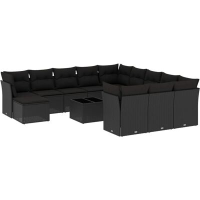 vidaXL Outdoor Möbelset - Modulares Schwarz PE Rattan - Gartensofa vidaXL Outdoor Möbelset - Modulares Schwarz PE Rattan - Gartensofa