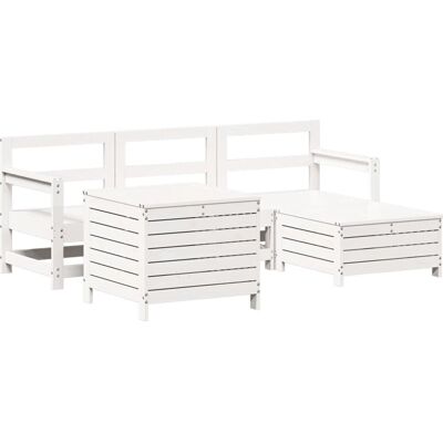 vidaXL 3250505 Gartenmöbelset - 4 Sitze, Modulär, Weiß vidaXL 3250505 Gartenmöbelset - 4 Sitze, Modulär, Weiß