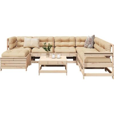 vidaXL 8-częściowy Zestaw Sofa Ogrodowego z Drewna vidaXL 8-częściowy Zestaw Sofa Ogrodowego z Drewna