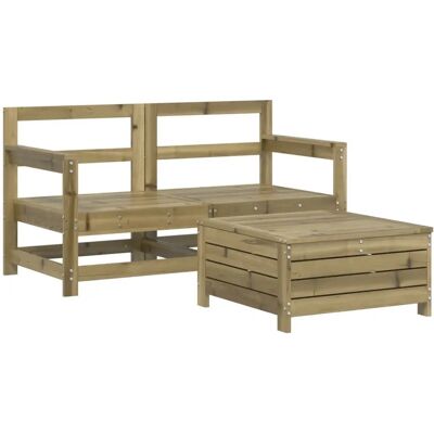 vidaXL 3-teiliges Gartensofagarnitur - Kiefernholz imprägniert vidaXL 3-teiliges Gartensofagarnitur - Kiefernholz imprägniert