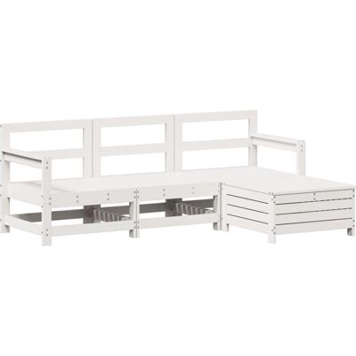 vidaXL Gartenmöbel-Set - 4-teiliges Sofa in Weiß vidaXL Gartenmöbel-Set - 4-teiliges Sofa in Weiß