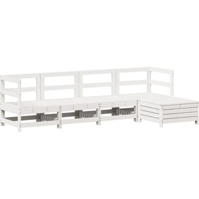 vidaXL Gartenmöbel-Set - Modulares Sofa Weiß - Gartenmöbel-Set vidaXL Gartenmöbel-Set - Modulares Sofa Weiß - Gartenmöbel-Set