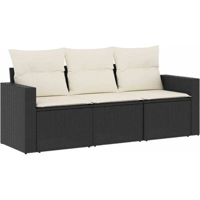 vidaXL Tuinmeubelset - Zwart en Crème - Weerbestendig, Modulair... vidaXL Tuinmeubelset - Zwart en Crème - Weerbestendig, Modulair...
