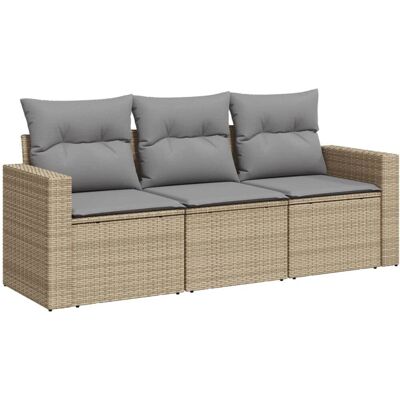 vidaXL Tuinbank Set - Beige, Polyrotan, Modulair vidaXL Tuinbank Set - Beige, Polyrotan, Modulair