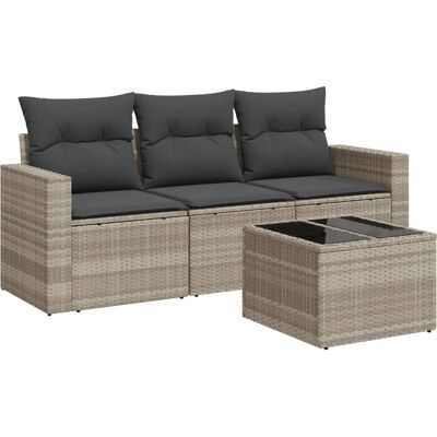 VidaXL Gartenbank - Rattan mit Glasplatte VidaXL Gartenbank - Rattan mit Glasplatte