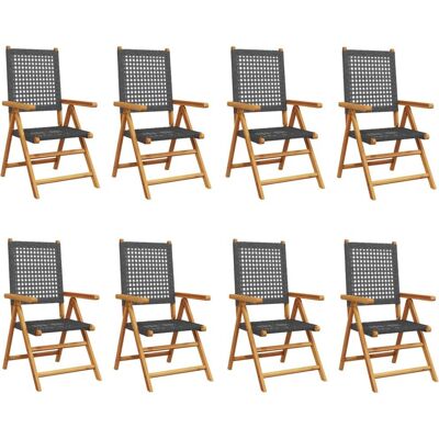 vidaXL Krzesło ogrodowe 3214522 - Leżak, Akacja & Rattan vidaXL Krzesło ogrodowe 3214522 - Leżak, Akacja & Rattan