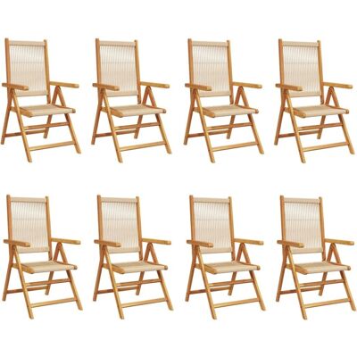 vidaXL Puutarhatuolit 8 kpl Beige Massiivinen akaciapuu - Puutarhatuolit vidaXL Puutarhatuolit 8 kpl Beige Massiivinen akaciapuu - Puutarhatuolit