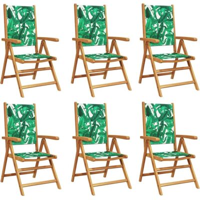 vidaXL Gartenstühle Set 6 Stück Grün Stoff Holz vidaXL Gartenstühle Set 6 Stück Grün Stoff Holz