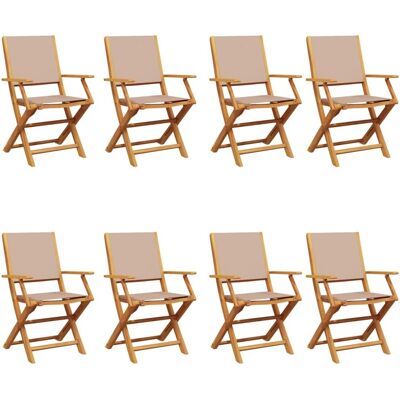 vidaXL Taupe Gartensessel 8 Stück Massivholz Akazie Outdoor vidaXL Taupe Gartensessel 8 Stück Massivholz Akazie Outdoor