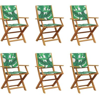 vidaXL Gartensessel 6 Stück Klappbar Stoff und Massivholz - Gartensessel vidaXL Gartensessel 6 Stück Klappbar Stoff und Massivholz - Gartensessel