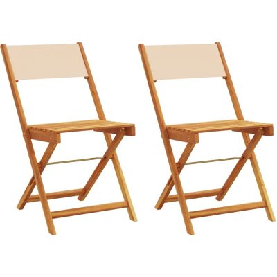 vidaXL Klappbare Gartenstühle - 4er Set - Beige vidaXL Klappbare Gartenstühle - 4er Set - Beige