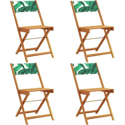 vidaXL Klappbare Gartenstühle - 4 Stück mit Blattmuster vidaXL Klappbare Gartenstühle - 4 Stück mit Blattmuster