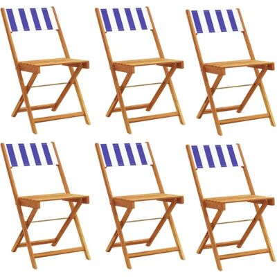 vidaXL Gartenstühle Set - Klappbare Gartenstühle, Massives Akazienholz, Blau & Weiß vidaXL Gartenstühle Set - Klappbare Gartenstühle, Massives Akazienholz, Blau & Weiß