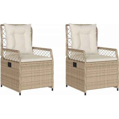vidaXL Buiteneetstoel met Verstelbare Rugleuning - Poly Rattan - Creme vidaXL Buiteneetstoel met Verstelbare Rugleuning - Poly Rattan - Creme