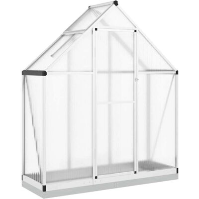 Serre vidaXL Argentée 169x58x202cm avec Base Serre vidaXL Argentée 169x58x202cm avec Base