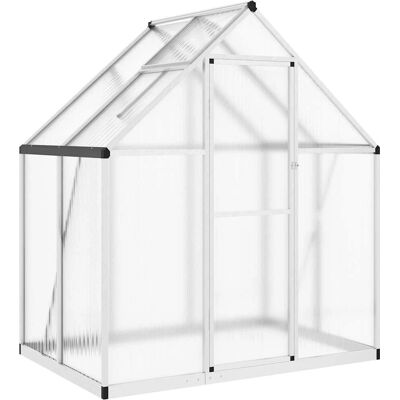 vidaXL Kas met Basisframe Zilverkleurig 169x114x195 cm - Kas vidaXL Kas met Basisframe Zilverkleurig 169x114x195 cm - Kas