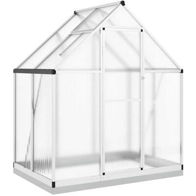 vidaXL Silber Gewächshaus 169x114x202 cm mit Fundamentrahmen - Gewächshaus vidaXL Silber Gewächshaus 169x114x202 cm mit Fundamentrahmen - Gewächshaus