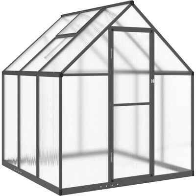 vidaXL Gewächshaus 169x169x195cm Anthrazit Aluminium mit Basisrahmen - Gewächshaus vidaXL Gewächshaus 169x169x195cm Anthrazit Aluminium mit Basisrahmen - Gewächshaus