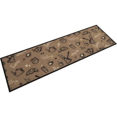 vidaXL Mørkebrun 45x150 cm Køkkengulvtæppe - Anti-Trætheds-Måtte, Vaskbar, Fløjl vidaXL Mørkebrun 45x150 cm Køkkengulvtæppe - Anti-Trætheds-Måtte, Vaskbar, Fløjl