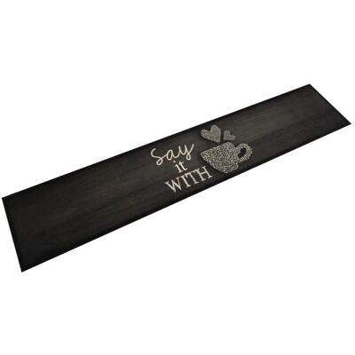 vidaXL Küchenteppich Schwarz 60x300 cm - Rutschfester, Waschbarer Boden vidaXL Küchenteppich Schwarz 60x300 cm - Rutschfester, Waschbarer Boden