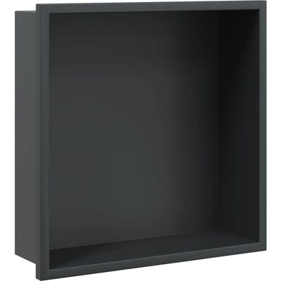 vidaXL Shower Niche Matt Black 32x32x9 cm Stainless Steel - Shower Niche vidaXL Shower Niche Matt Black 32x32x9 cm Stainless Steel - Shower Niche