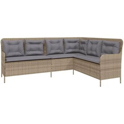 VidaXL sofa ogrodowa w kształcie litery L z poduszkami Beżowa - Meble ogrodowe VidaXL sofa ogrodowa w kształcie litery L z poduszkami Beżowa - Meble ogrodowe