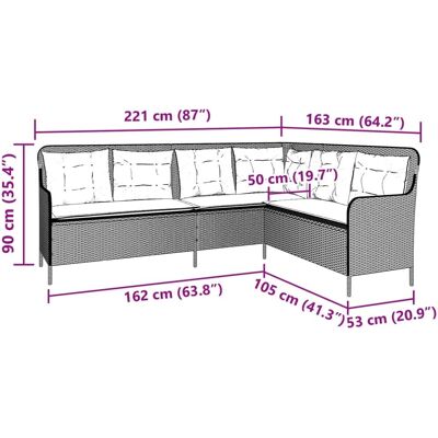 vidaXL Canapé de jardin en L Beige Rotin synthétique 5 places - Publicité vidaXL Canapé de jardin en L Beige Rotin synthétique 5 places - Publicité