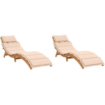 vidaXL Leżak Beżowy - Sun Lounger vidaXL Leżak Beżowy - Sun Lounger