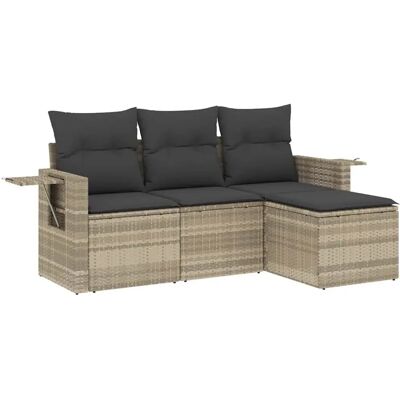 vidaXL Gartensofagarnitur 4-teilig beige vidaXL Gartensofagarnitur 4-teilig beige