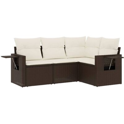 vidaXL 5-Tlg. Garten-Sofagarnitur Mit Kissen Beige Poly Rattan - Braun und Creme vidaXL 5-Tlg. Garten-Sofagarnitur Mit Kissen Beige Poly Rattan - Braun und Creme